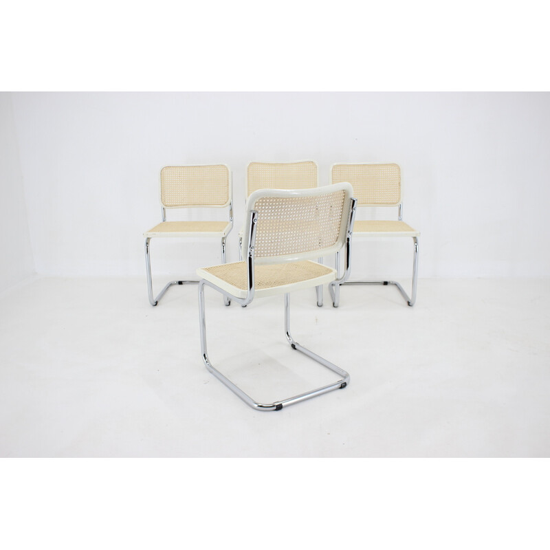 Set van 4 vintage "Cesca" stoelen in rotan van Marcel Breuer, Italië 1970