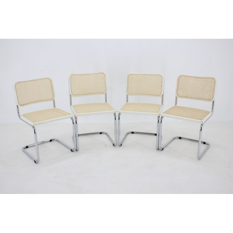 Ensemble de 4 chaises vintage "Cesca" en rotin de Marcel Breuer, Italie 1970