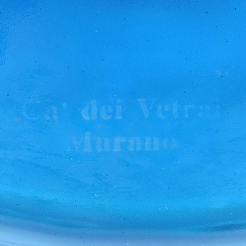 Vintage Murano glazen wandklok van Cà Dei Vetrai, Italië 1960
