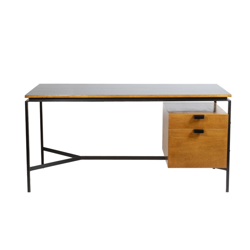 Vintage-Schreibtisch Cm 172 aus Eiche und Metall von Pierre Paulin, 1950