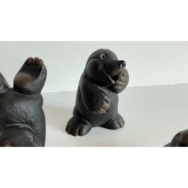 Set of 4 vintage plaster moles by Gilde Handwerk, Germany