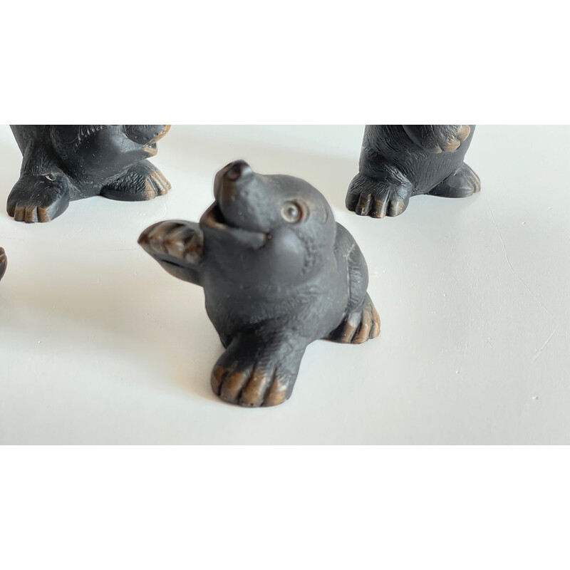 Set of 4 vintage plaster moles by Gilde Handwerk, Germany