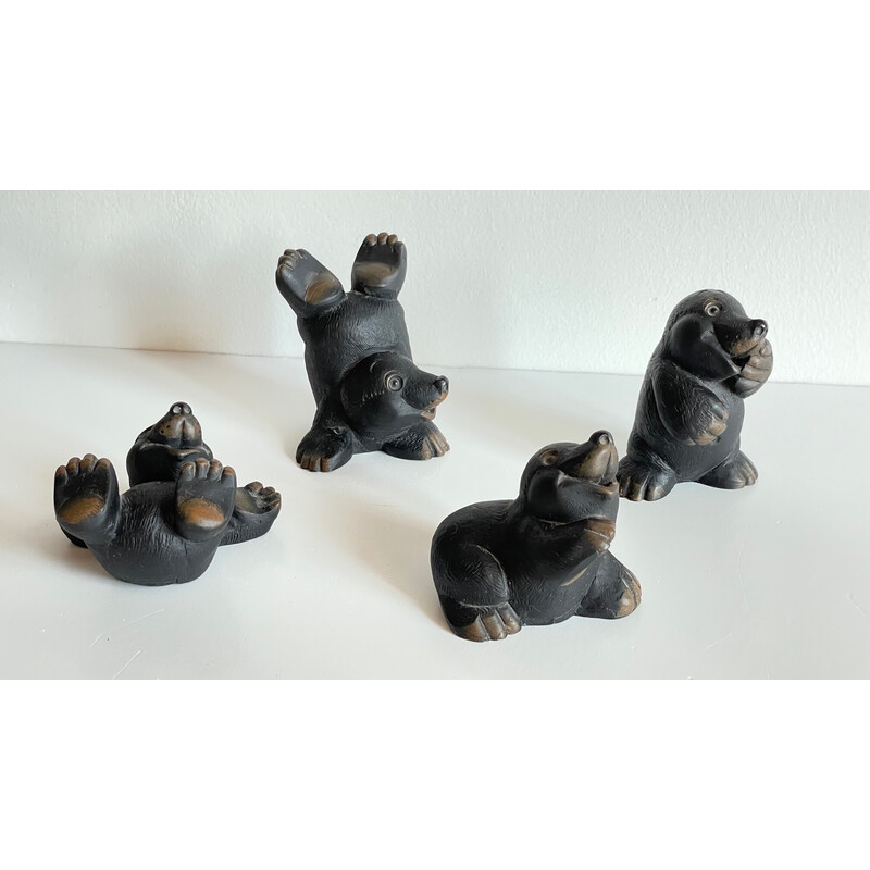 Set of 4 vintage plaster moles by Gilde Handwerk, Germany