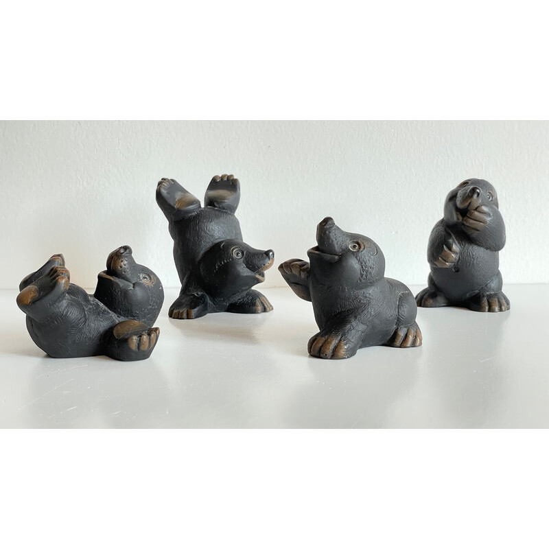 Set of 4 vintage plaster moles by Gilde Handwerk, Germany