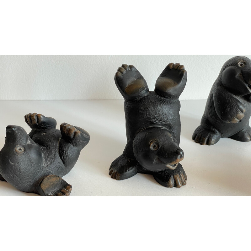 Set of 4 vintage plaster moles by Gilde Handwerk, Germany