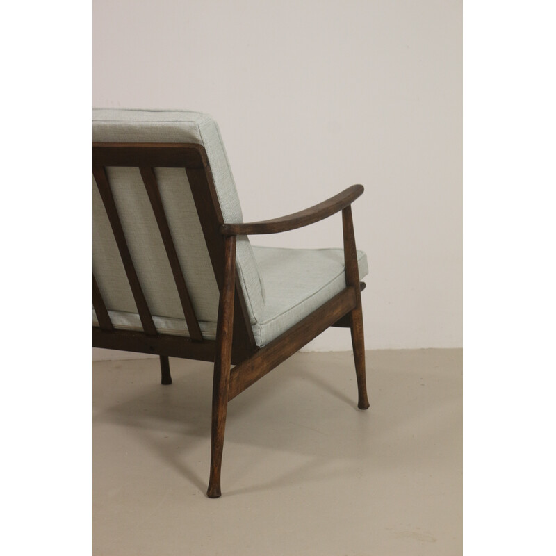 Scandinavian vintage armchair with curved arms, 1960