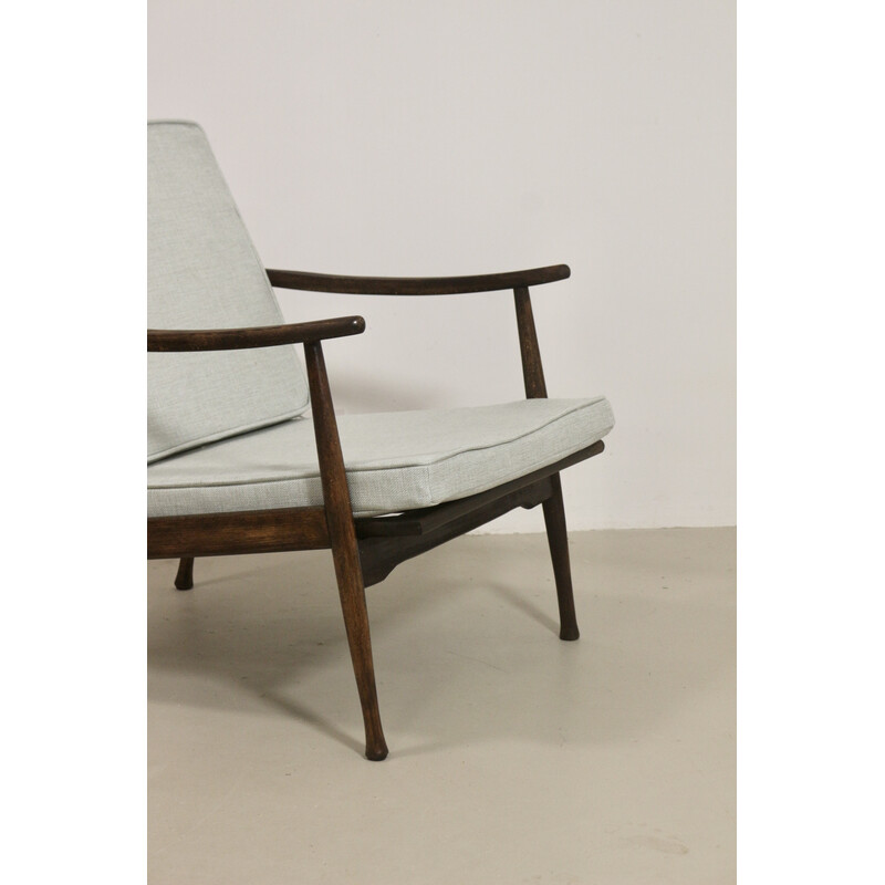 Sillón vintage escandinavo con brazos curvados, 1960