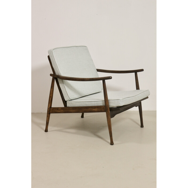 Sillón vintage escandinavo con brazos curvados, 1960