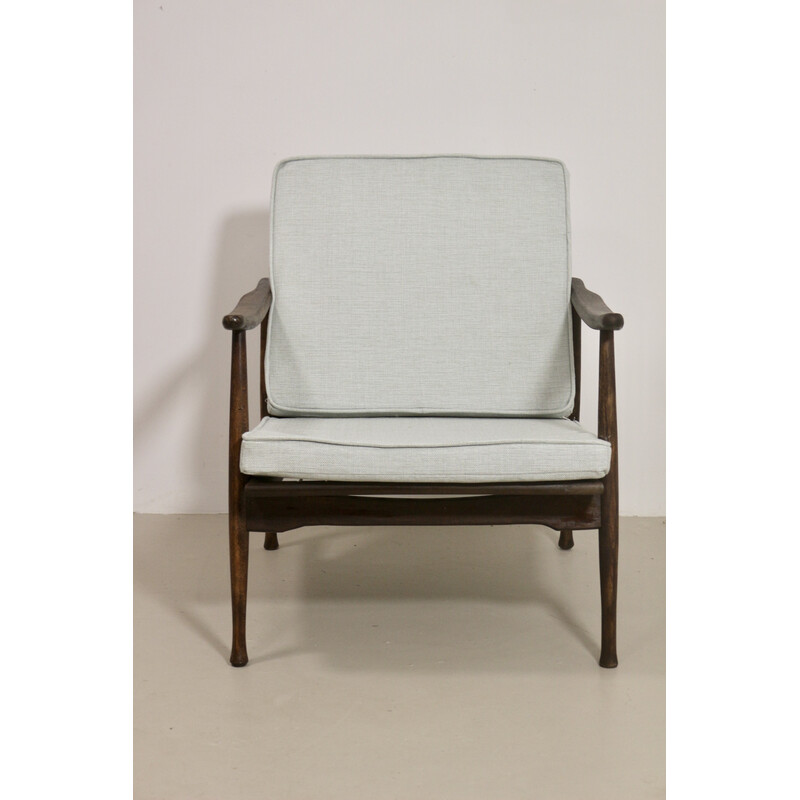 Scandinavian vintage armchair with curved arms, 1960