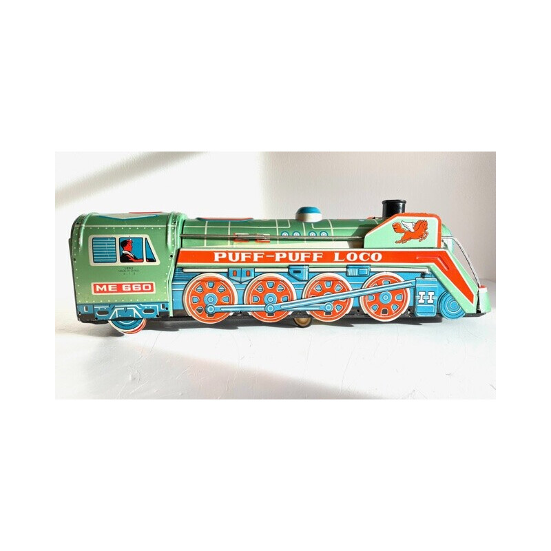Locomotiva giocattolo vintage in metallo