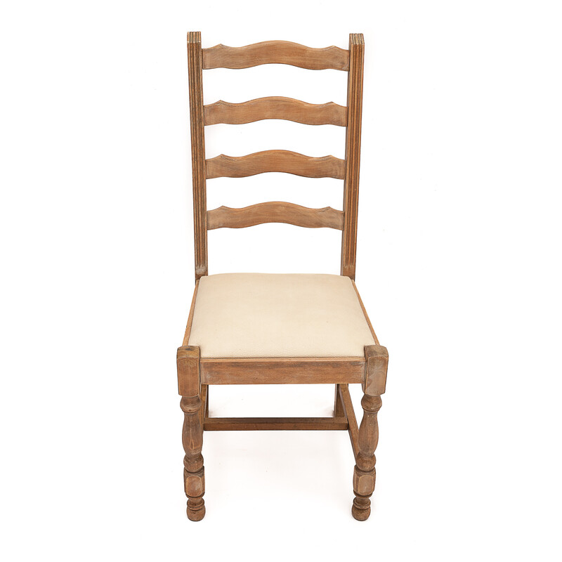 Conjunto de 4 cadeiras de couro de granulação vintage, 1960