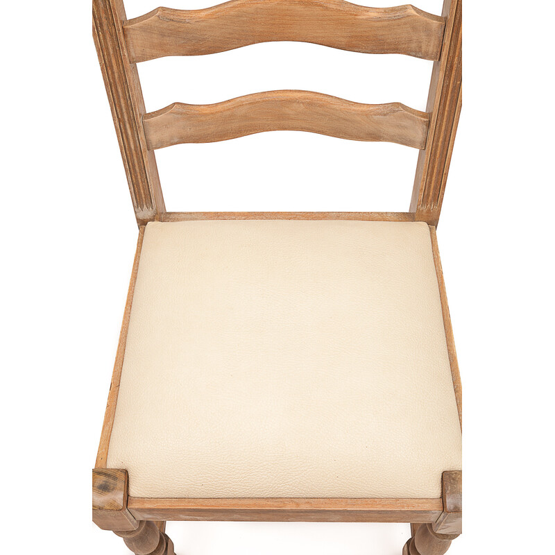 Satz von 4 Vintage-Stühlen aus genarbtem Leder, 1960
