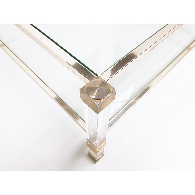 Coffee table in crystal glass Pierre Vandel - 1970s