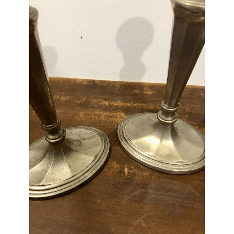 Paar Vintage-Kerzenhalter aus Messing