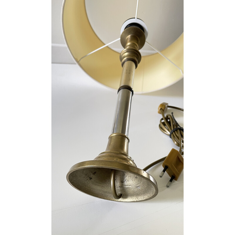 Vintage chrome and brass lamp, 1970