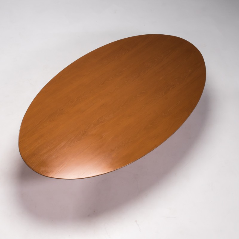 Tavolo da pranzo ovale in legno di quercia vintage di Eero Saarinen per Knoll