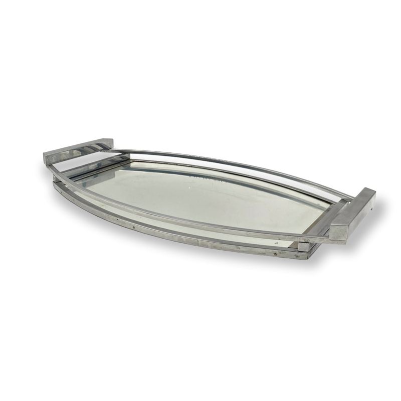 Art Deco vintage mirrored tray, France 1940s