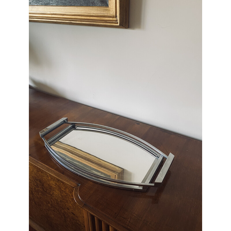 Art Deco vintage mirrored tray, France 1940s