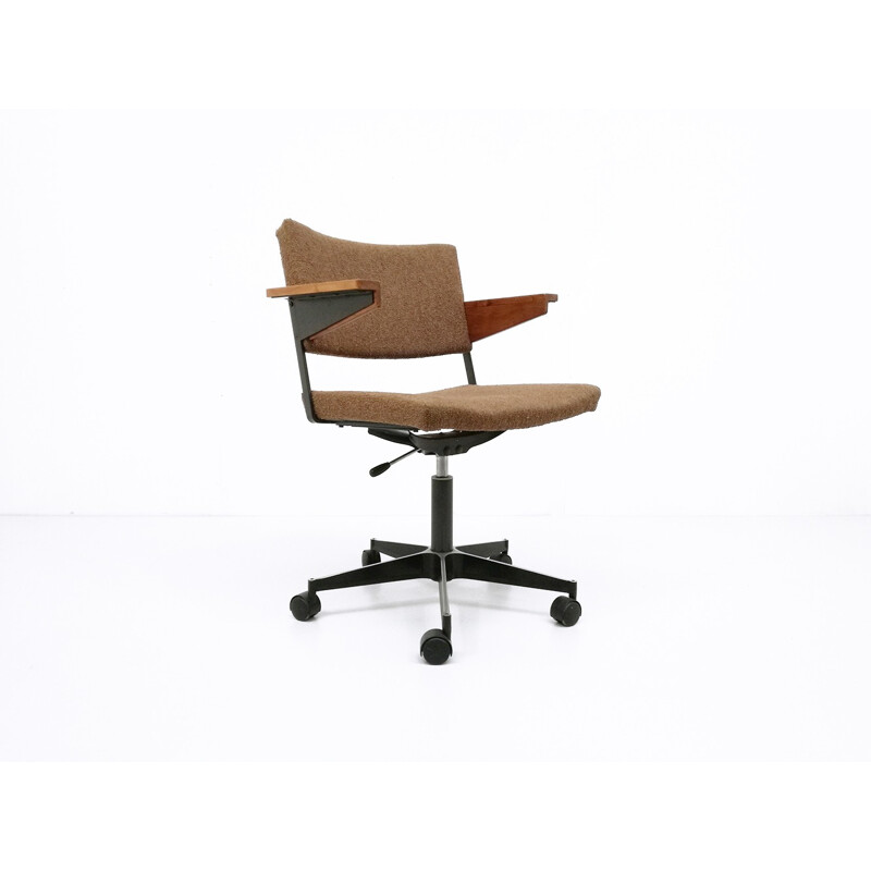 Desk armchair in fabric and steel by André Cordemeijer for Gispen - 1960s