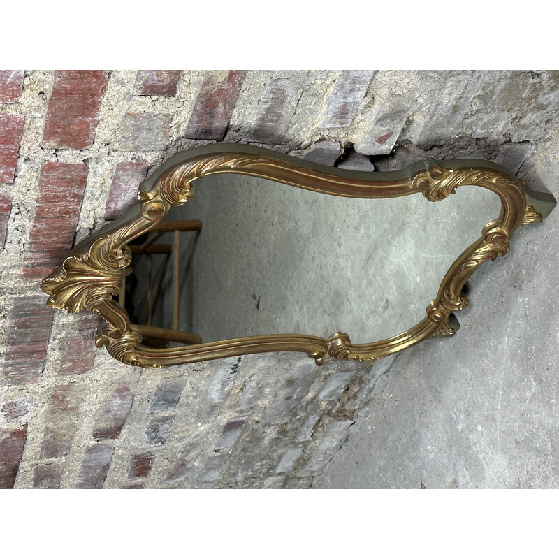 Espelho de madeira dourada Vintage, 1960