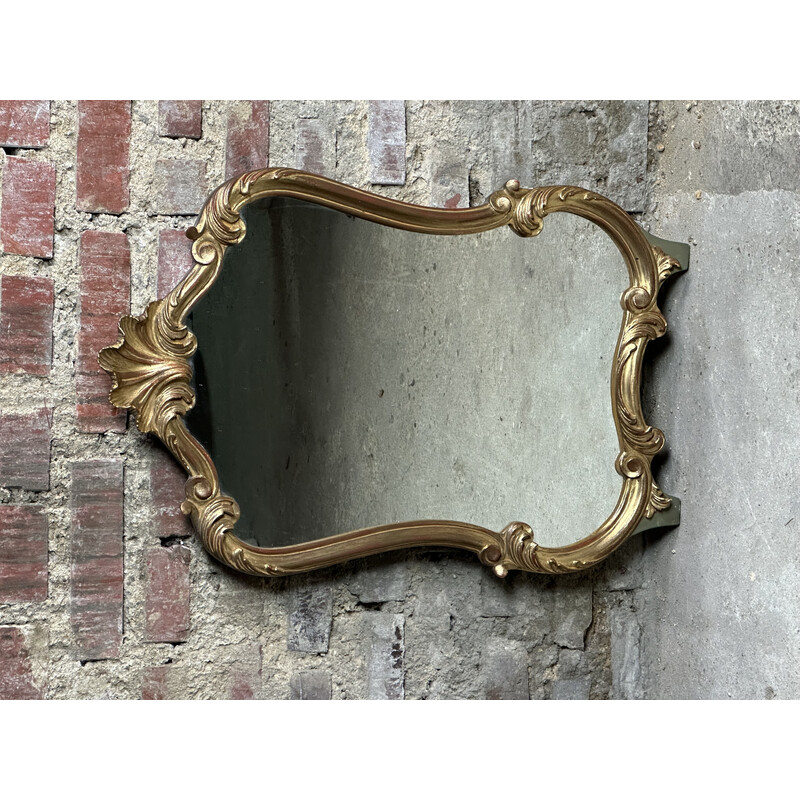 Espelho de madeira dourada Vintage, 1960