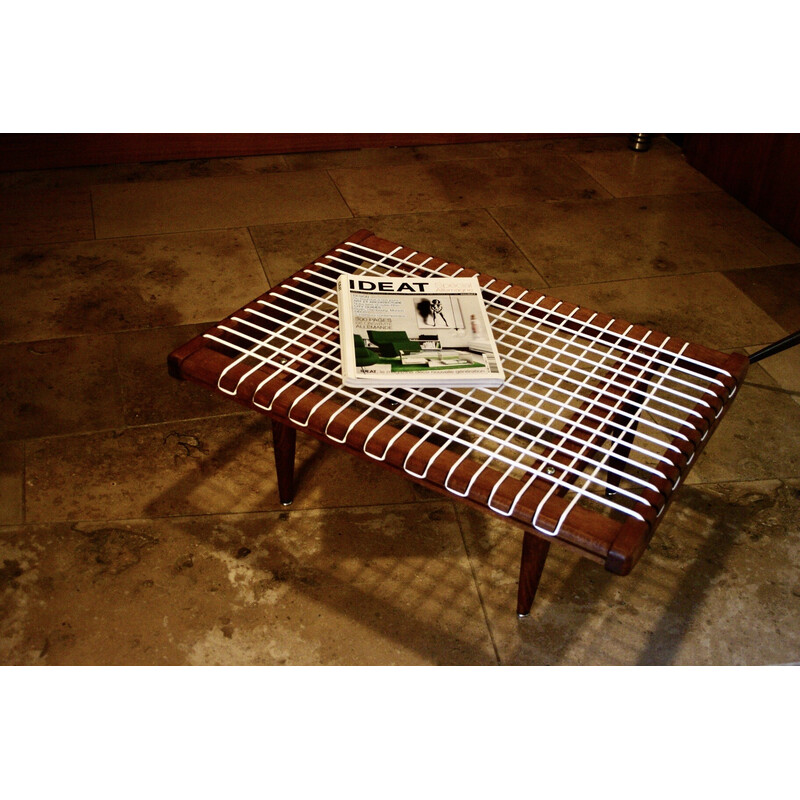 Table basse vintage en hêtre naturel de Georges Adrien Tigien, 1950