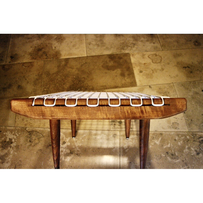 Vintage coffee table in natural beechwood by Georges Adrien Tigien, 1950