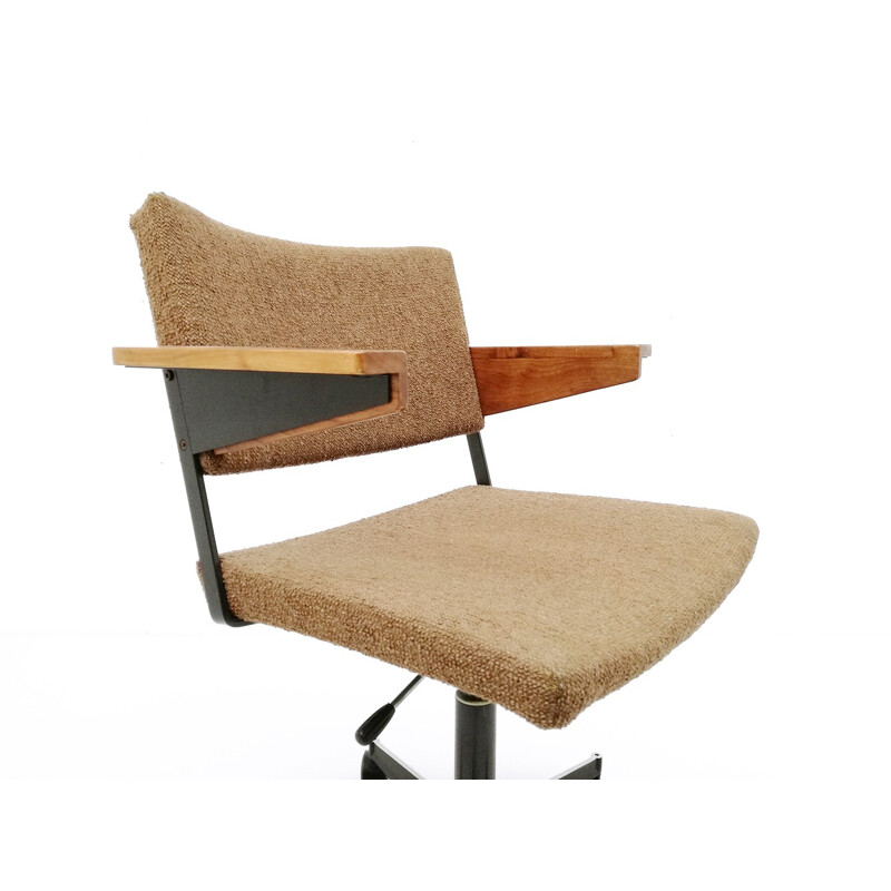 Fauteuil de bureau en acier et en tissu par André Cordemeijer pour Gispen - 1960