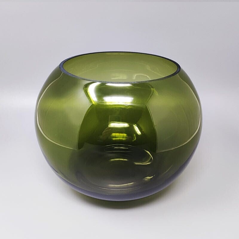 Vase vert vintage de Flavio Poli, Italie 1960