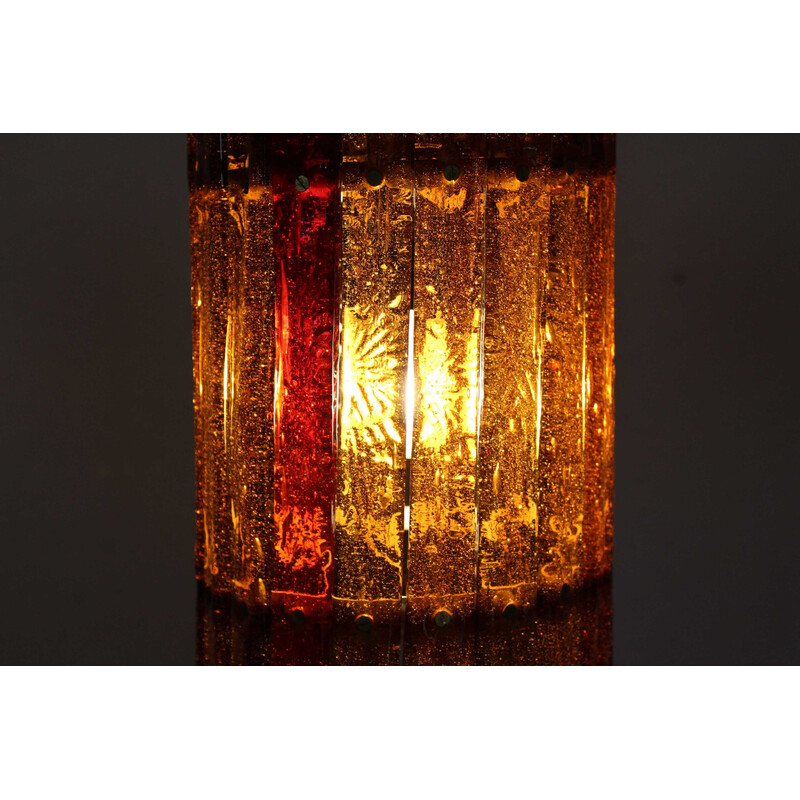 Vintage amber glass pendant lamp by Felipe Derflingher for Feders, 1960