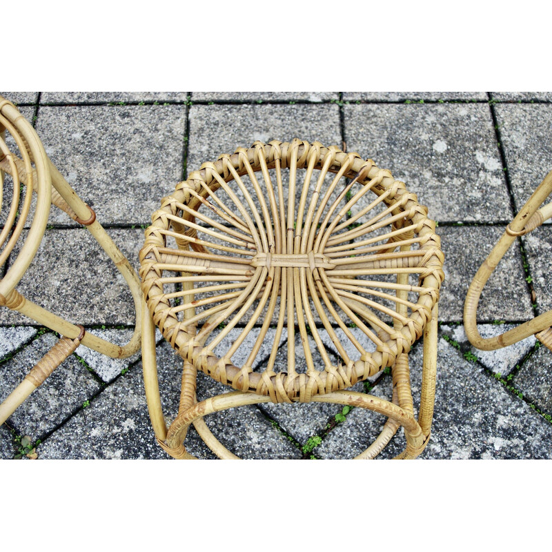 Vintage bamboo living room set by Bonacina and Albini, 1960