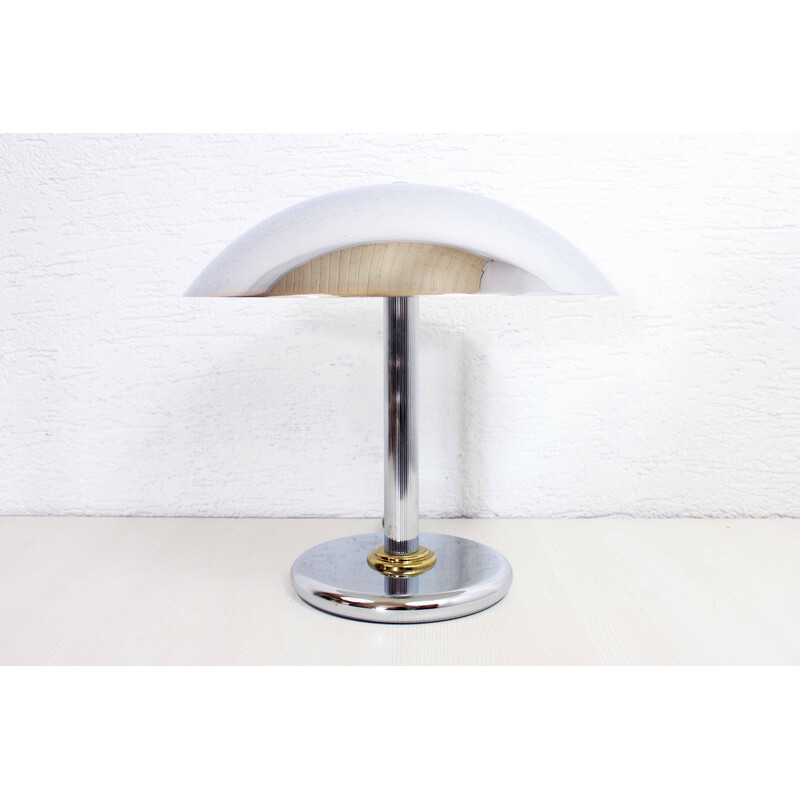 Vintage verchroomde metalen paddestoel lamp, 1970