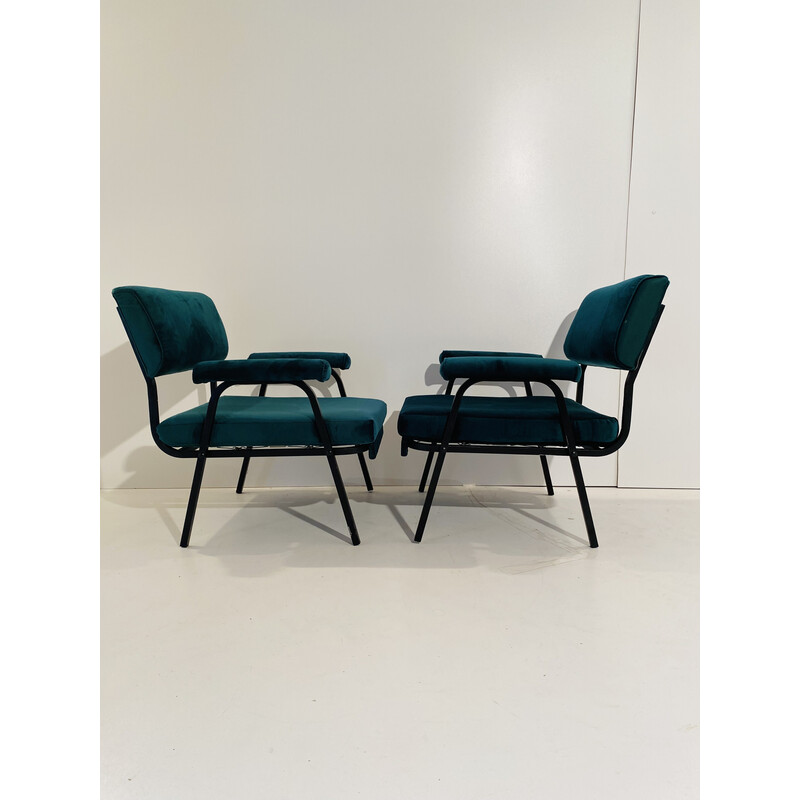 Pair of vintage green armchairs, Italy 1960s