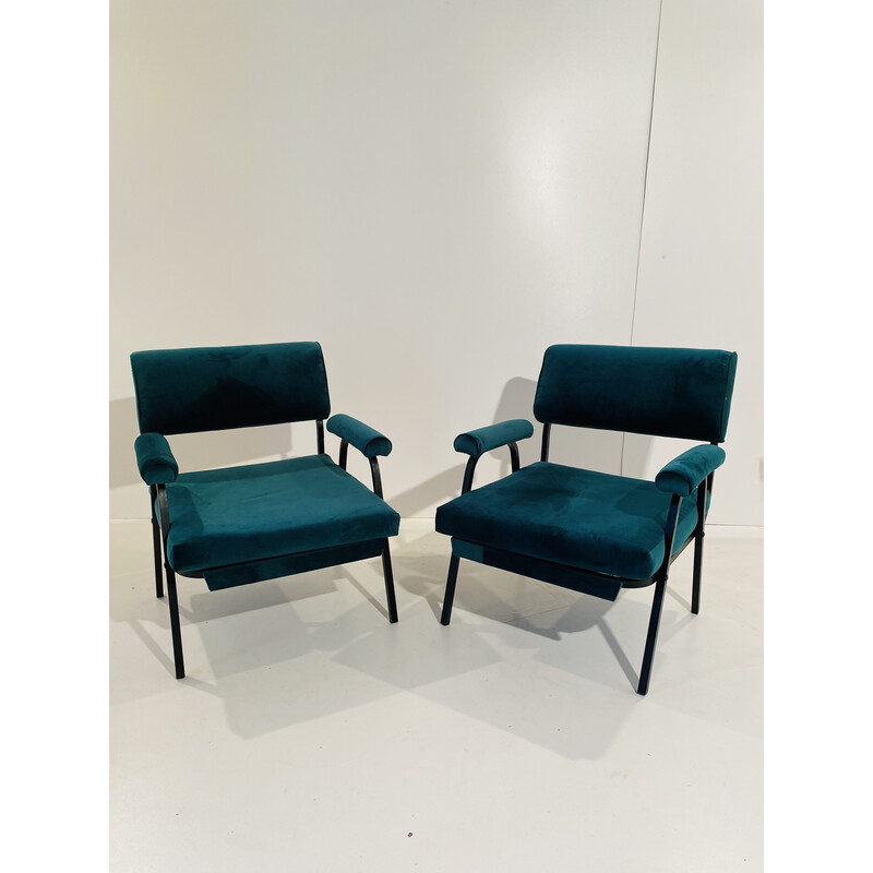 Pair of vintage green armchairs, Italy 1960s