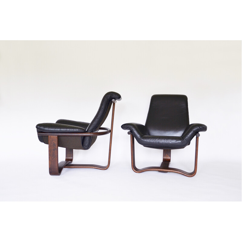 Pair of vintage Scandinavian Manta armchairs by Ingmar Relling for Westnofa, Norway 1970s