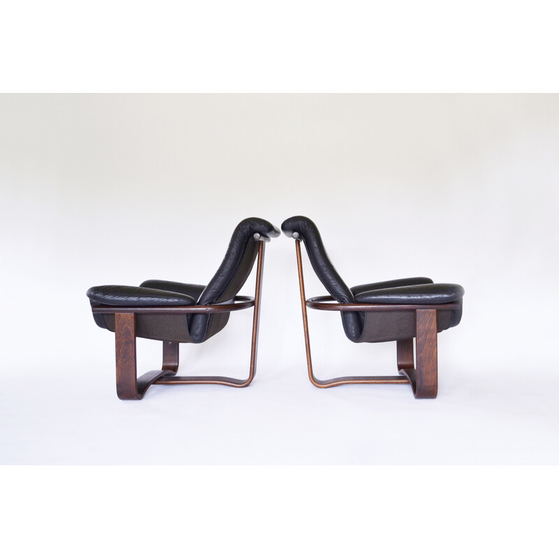 Pair of vintage Scandinavian Manta armchairs by Ingmar Relling for Westnofa, Norway 1970s