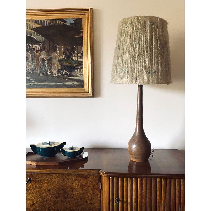 Mid-century earthenware table lamp, France 1950s