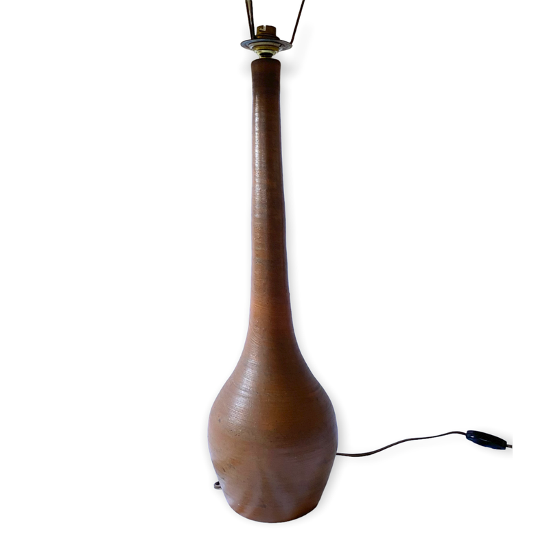 Lámpara de sobremesa de loza de mediados de siglo, Francia Años 50
