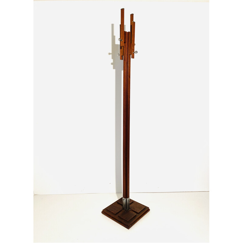 Vintage mahogany coat rack by Carlo de Carli for Fiam, 1960s