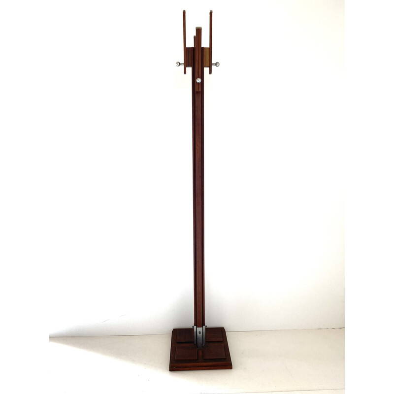 Vintage mahogany coat rack by Carlo de Carli for Fiam, 1960s