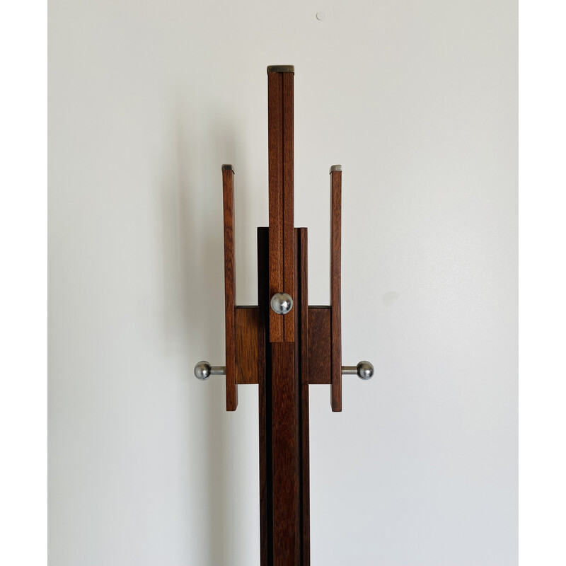 Vintage mahogany coat rack by Carlo de Carli for Fiam, 1960s