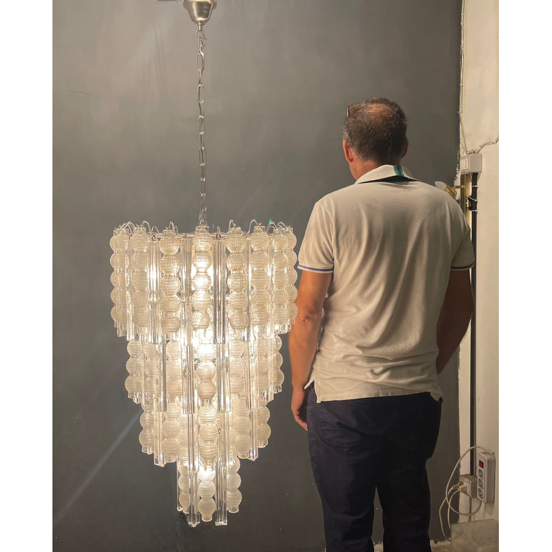 Vintage Murano Bubble glass chandelier, 1980s