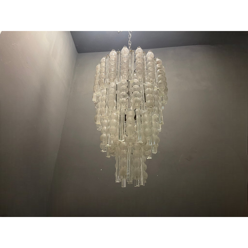 Vintage Murano Bubble glass chandelier, 1980s