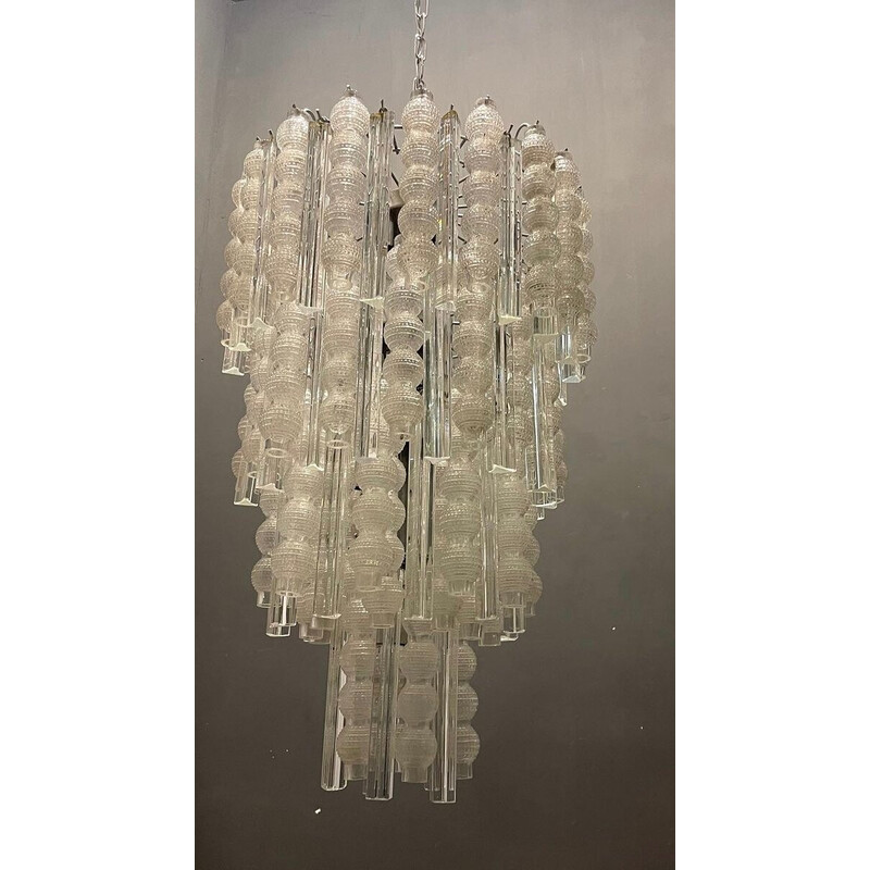 Vintage Murano Bubble glass chandelier, 1980s