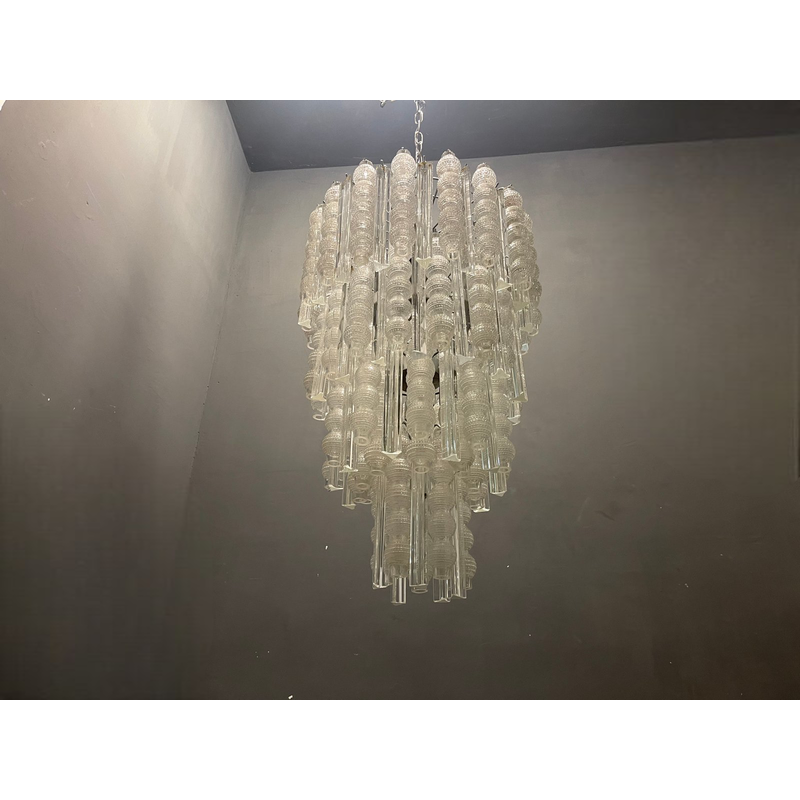 Vintage Murano Bubble glass chandelier, 1980s