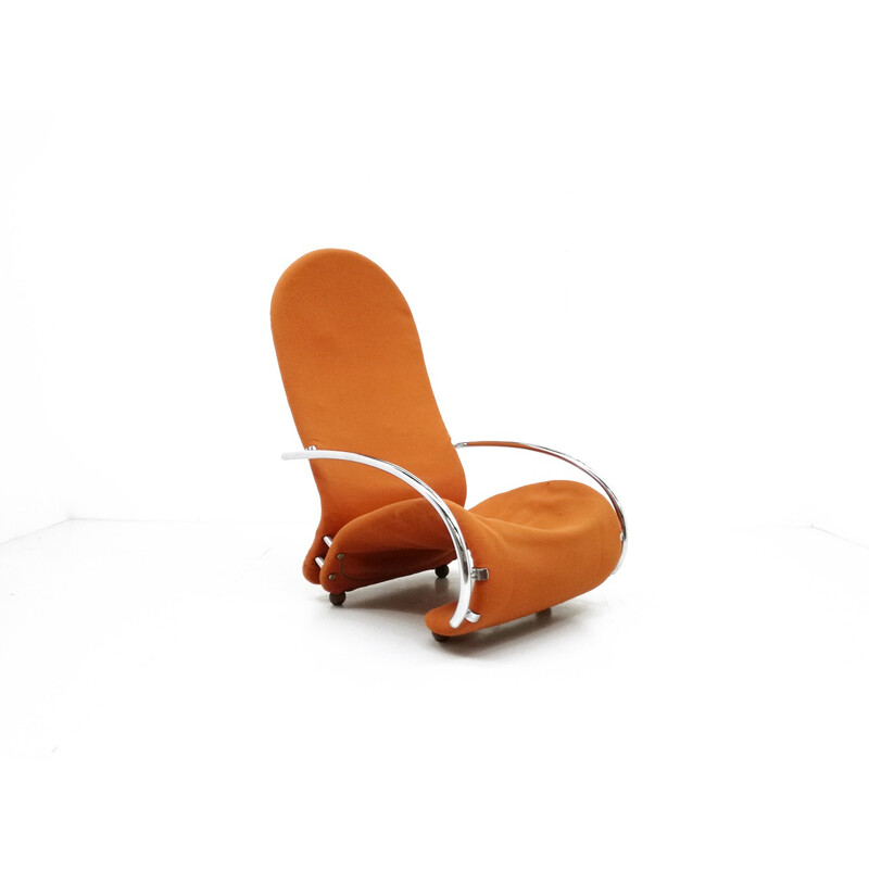 Pair of orange lounge chairs model Easy chair H, Verner Panton for Fritz Hansen - 1970s