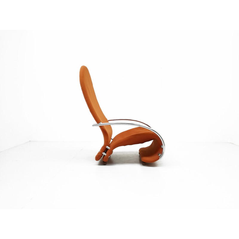 Pair of orange lounge chairs model Easy chair H, Verner Panton for Fritz Hansen - 1970s