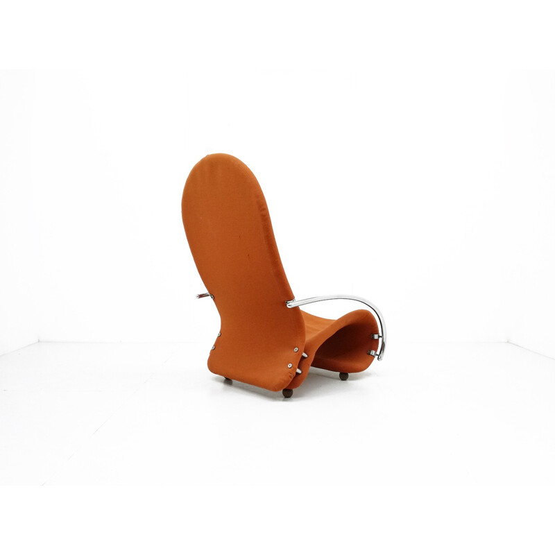 Pair of orange lounge chairs model Easy chair H, Verner Panton for Fritz Hansen - 1970s