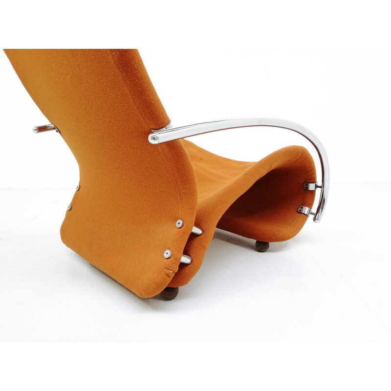 Pair of orange lounge chairs model Easy chair H, Verner Panton for Fritz Hansen - 1970s