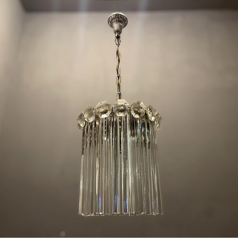 Lampada a sospensione italiana vintage Trilobi in vetro di Murano, anni '60